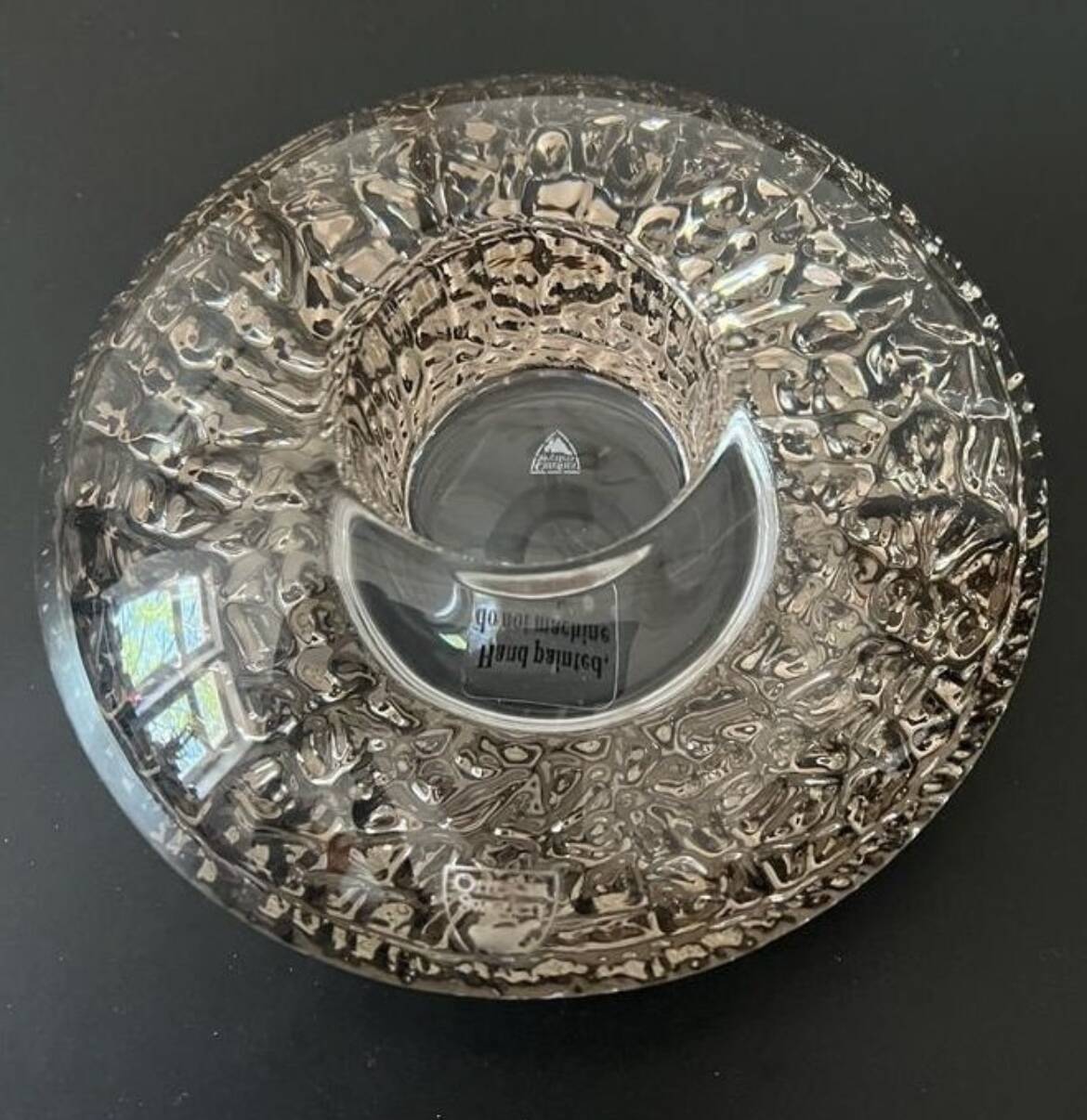 Bougeoir Orrefors Sweden « Discus » steel