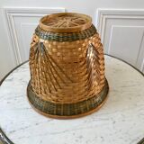 Cache-pot en rotin années 70