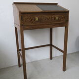 Secretary desk with stool in macasar from the 60s