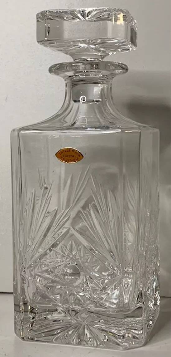 Hand-cut crystal whiskey decanter