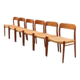 Niels Möller Model 75 Paper Cord Dining Chairs