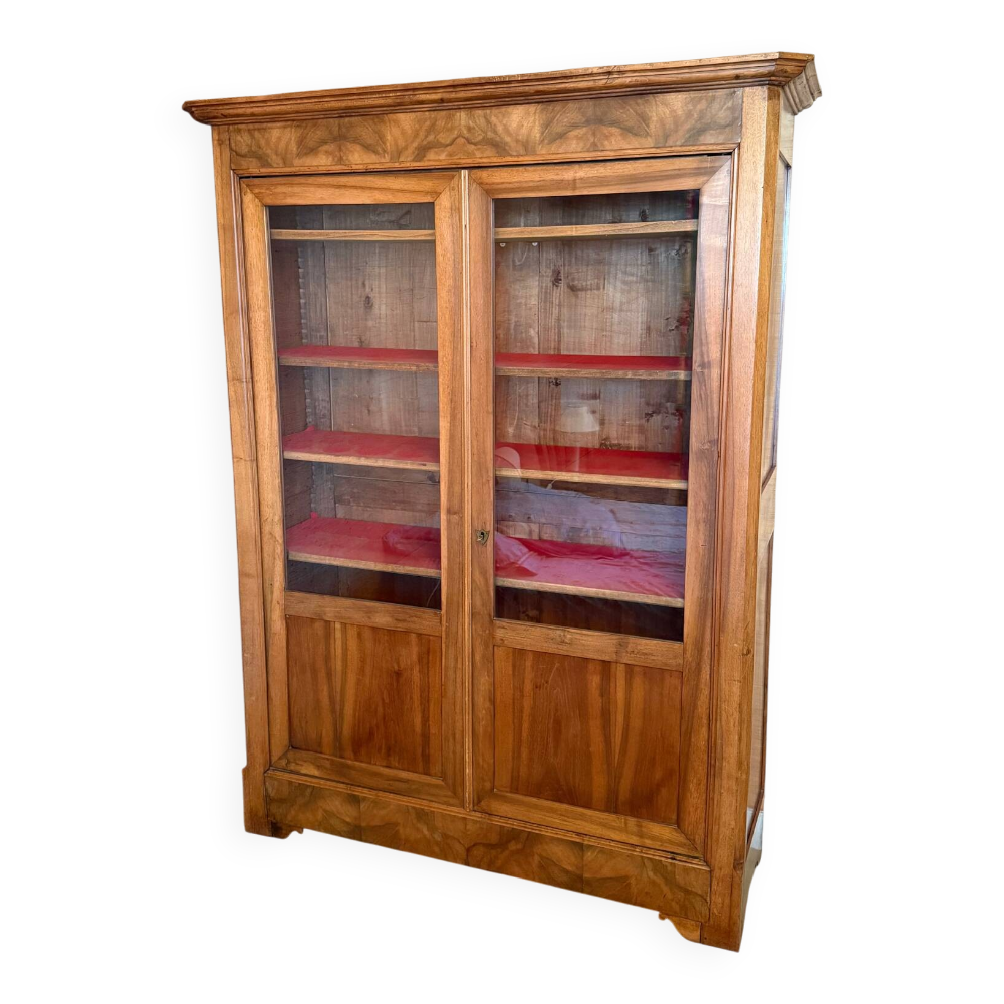 Louis XVI style solid wood display cabinet