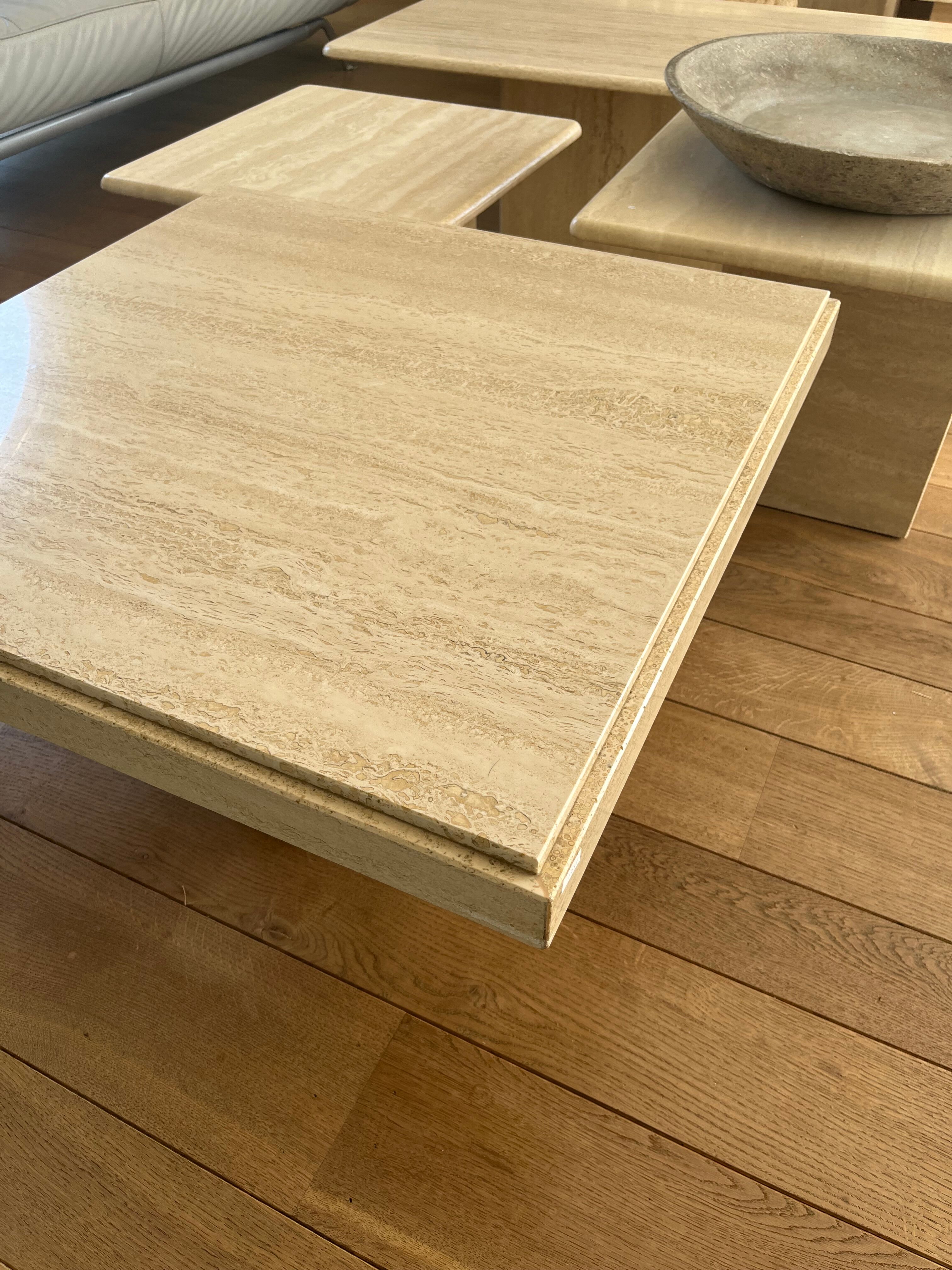 Travertine coffee table