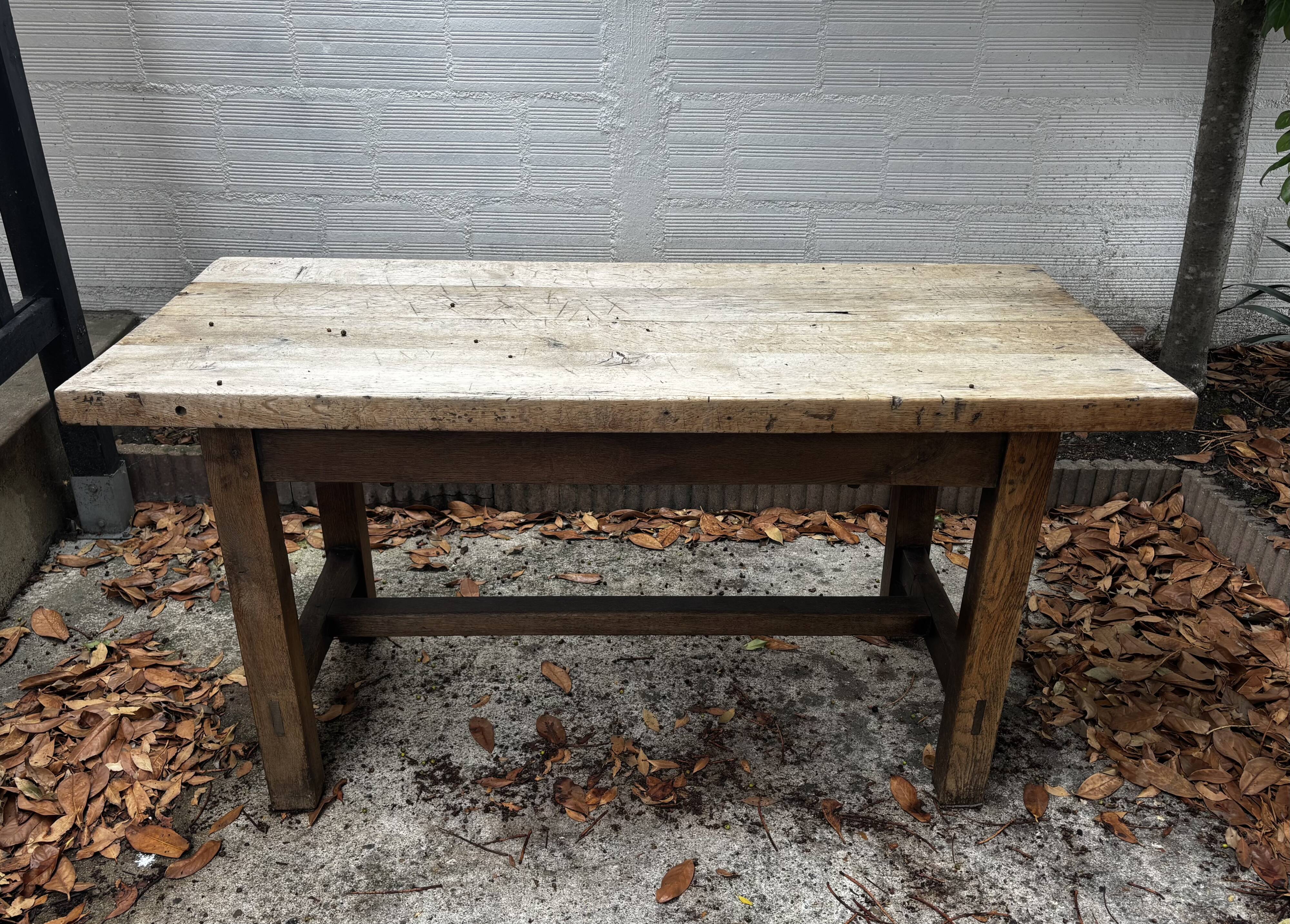 Solid oak dining table