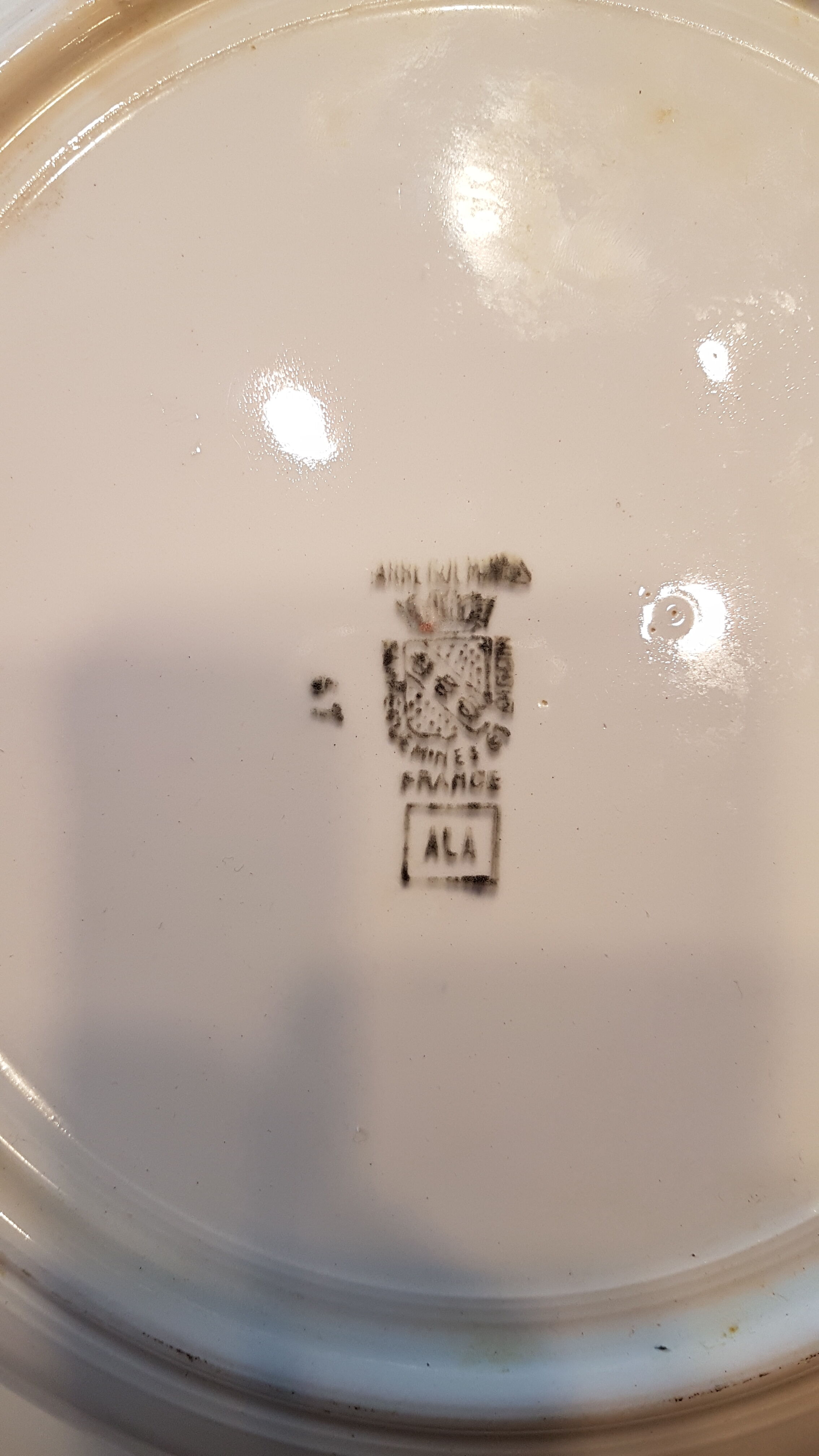 Great deep dish Sarreguemine earthenware