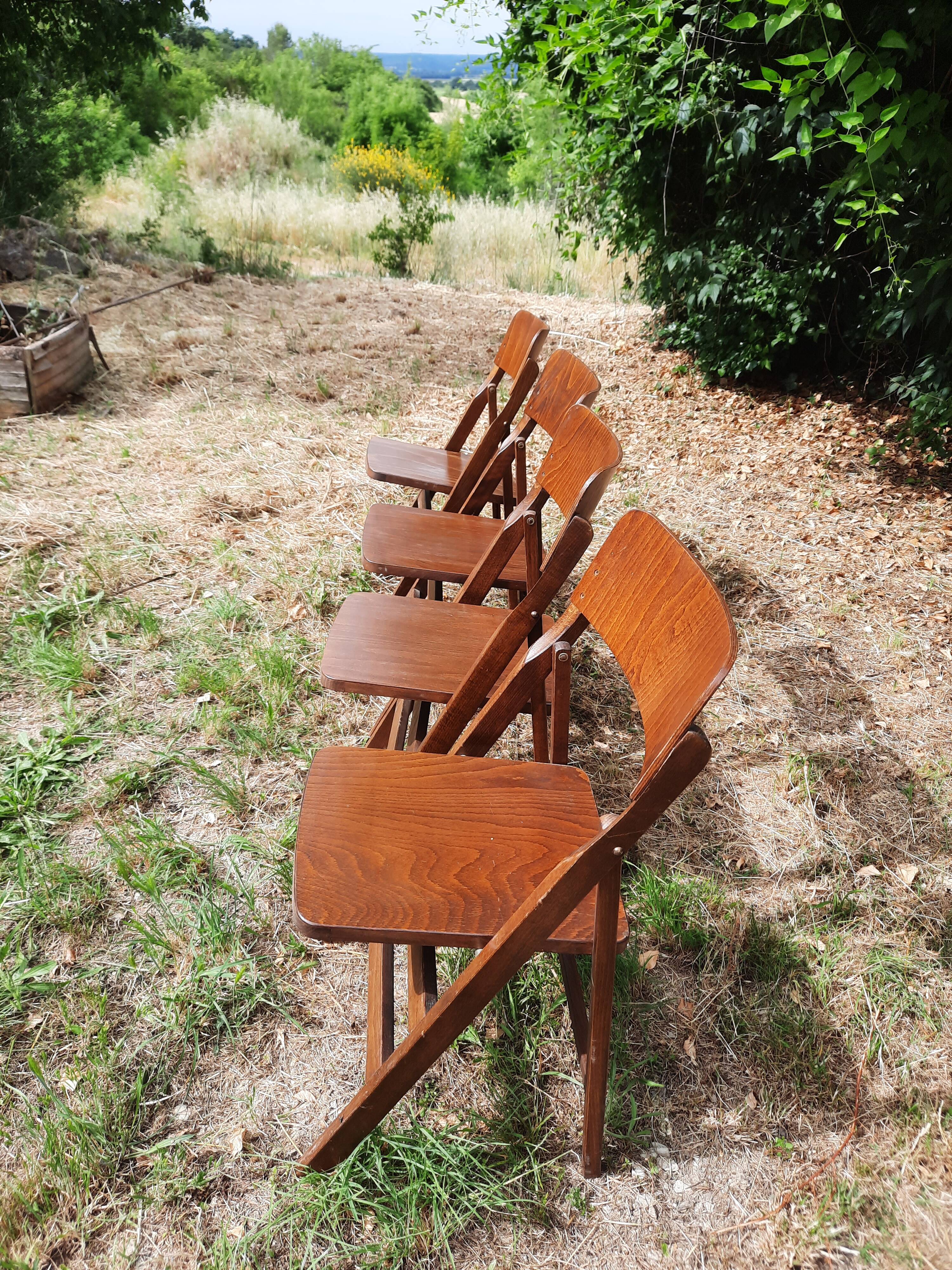 Pair of folding bistro chairs Baumann