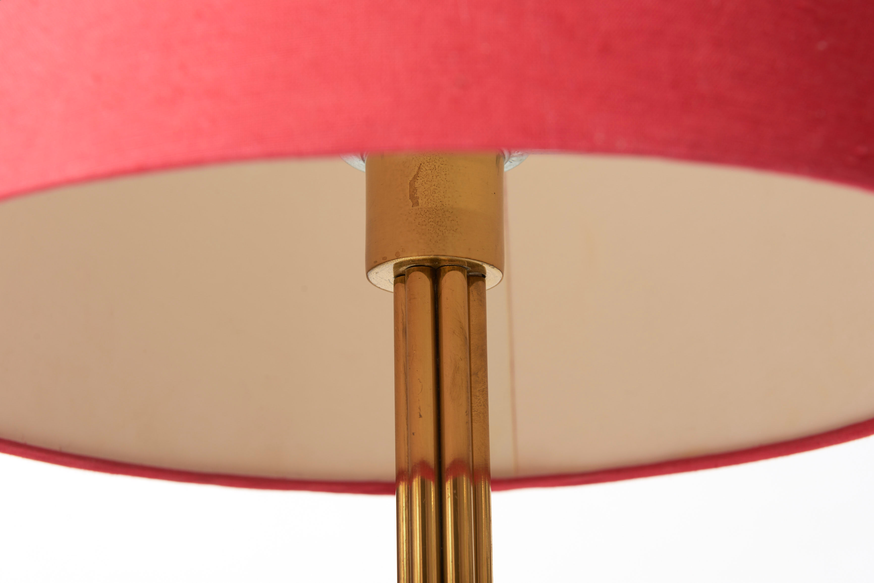 1950s floor lamp in light wood and brass