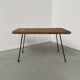 Table basse osier tressé et métal 1960