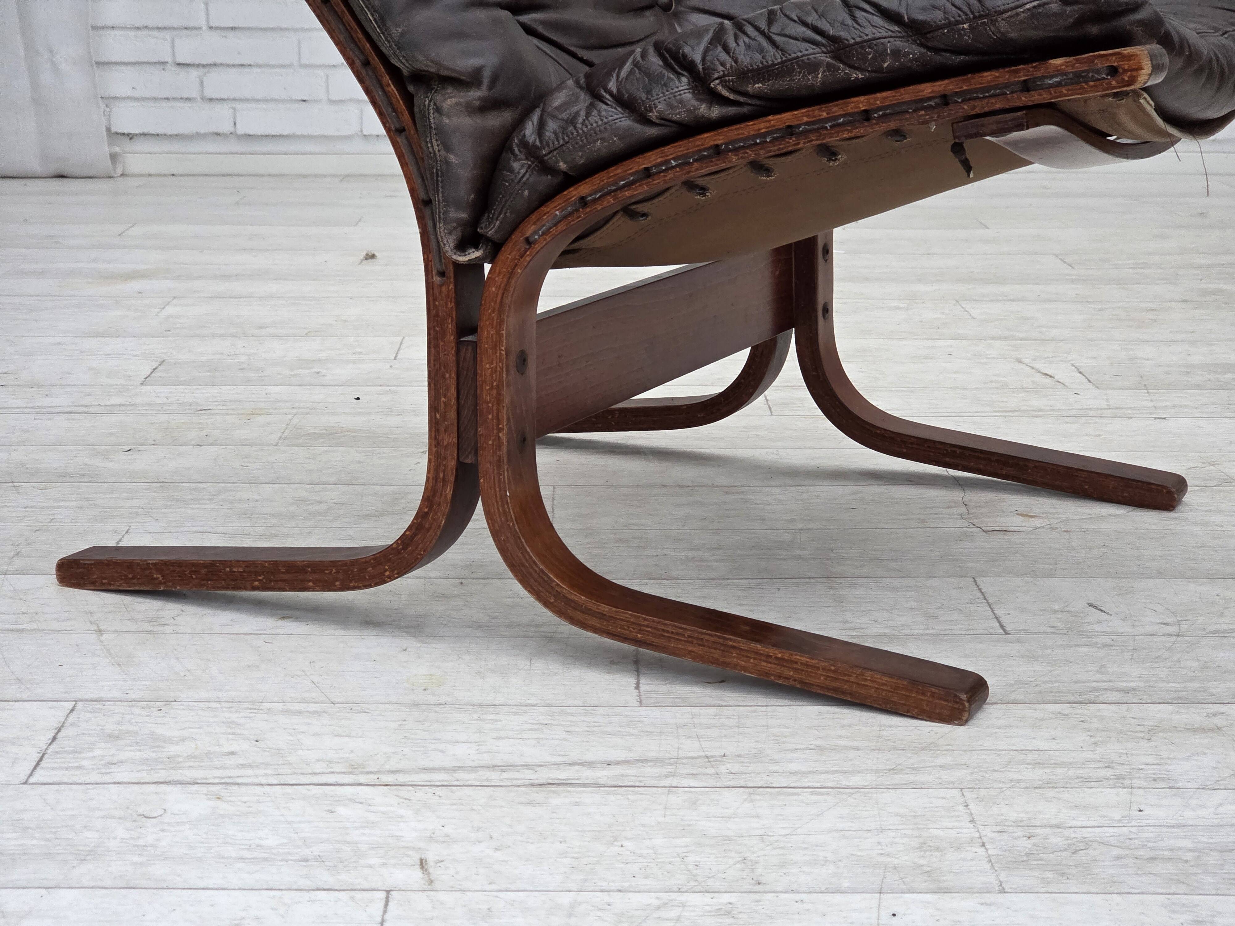 1970s, Norwegian design by Ingmar Relling, model "Siesta", leather.