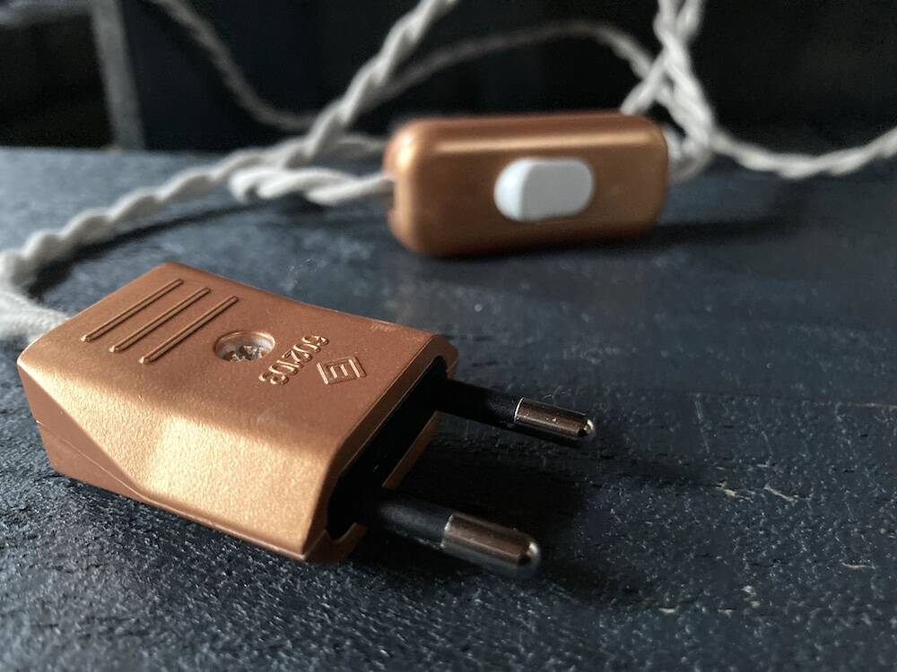 Pink glass walking lamp