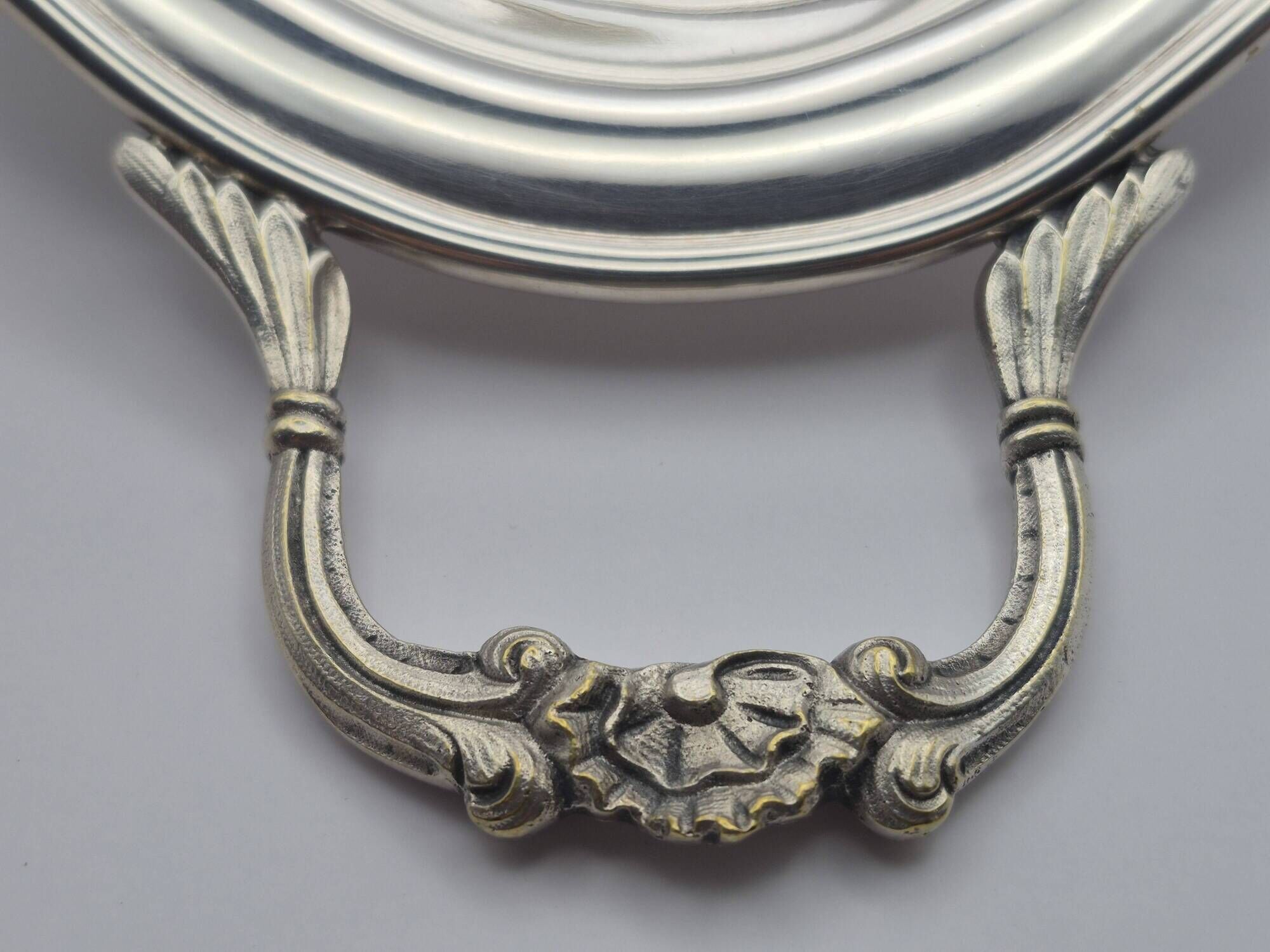 Large silver-plated metal basket Roux-Marquiand – Superb rococo decoration –