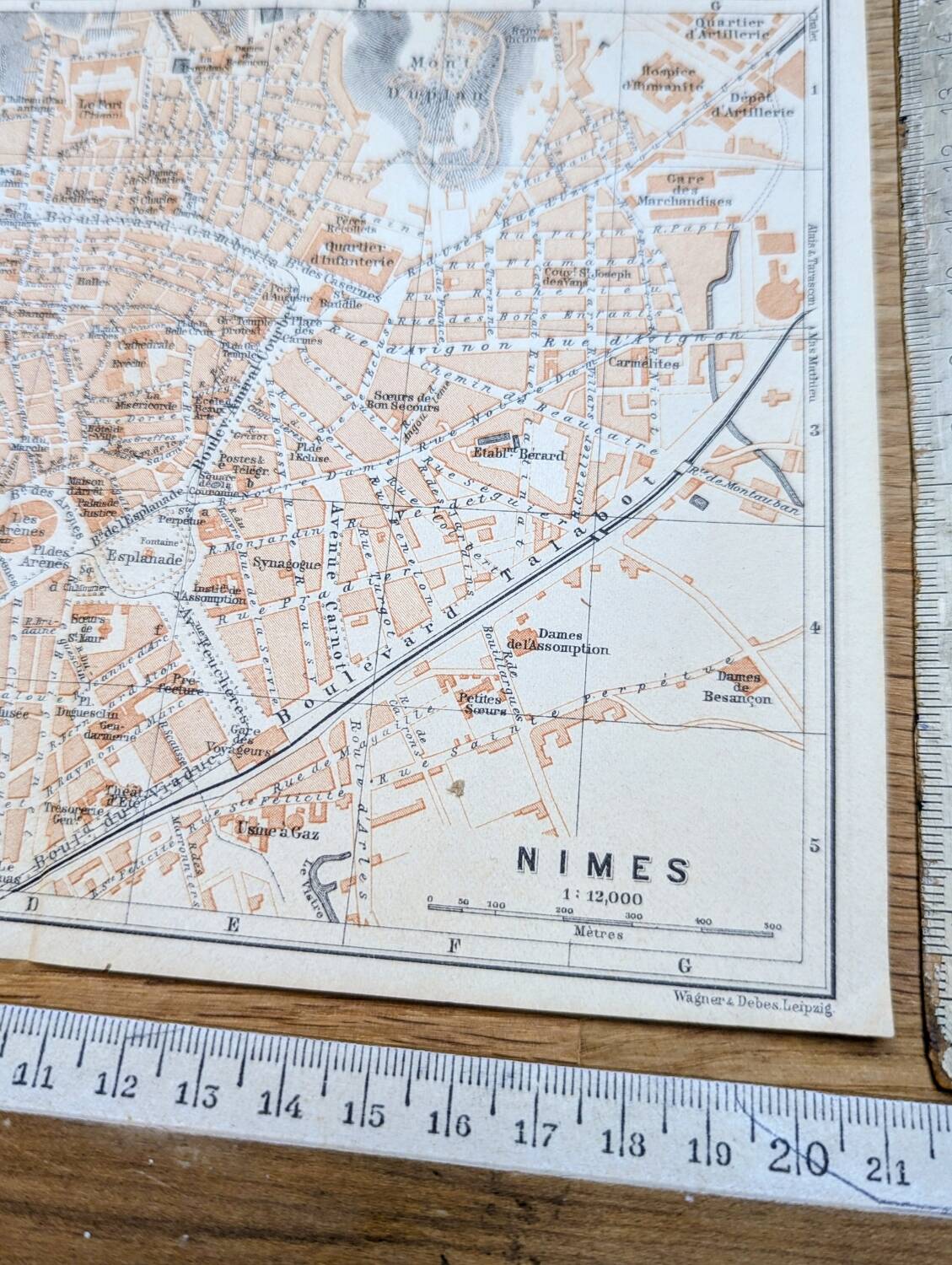 Nîmes, Gard, original plan printed in 1906.