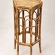 Antique bamboo and rattan stool – hexagonal shape