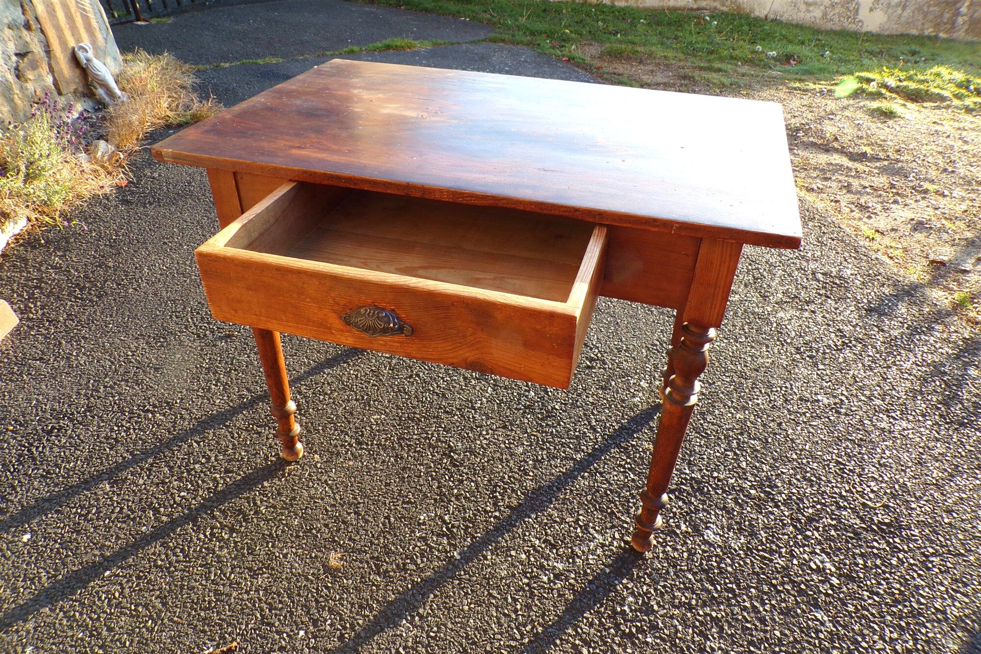 Small farm table with drawer