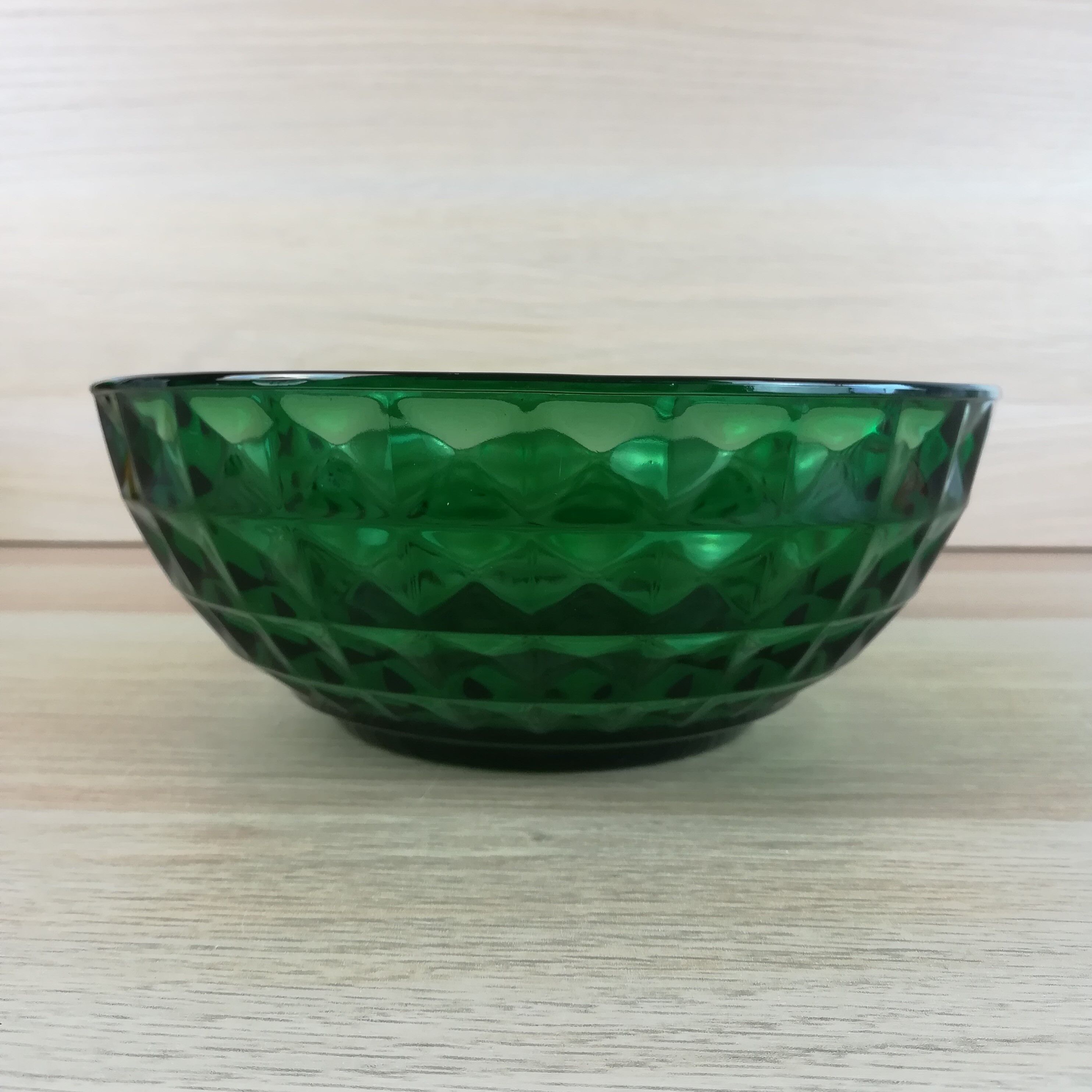 Green glass bowl