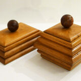 Pair of modernist wooden boxes