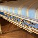 Set of Louis XVI Parcel Gilt Benches in Cream and Blue Lacquer