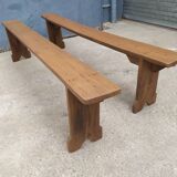 Paire de bancs de ferme