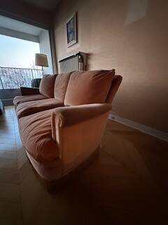 Vintage terrcota velvet 3-seater sofa from the 60s/70s