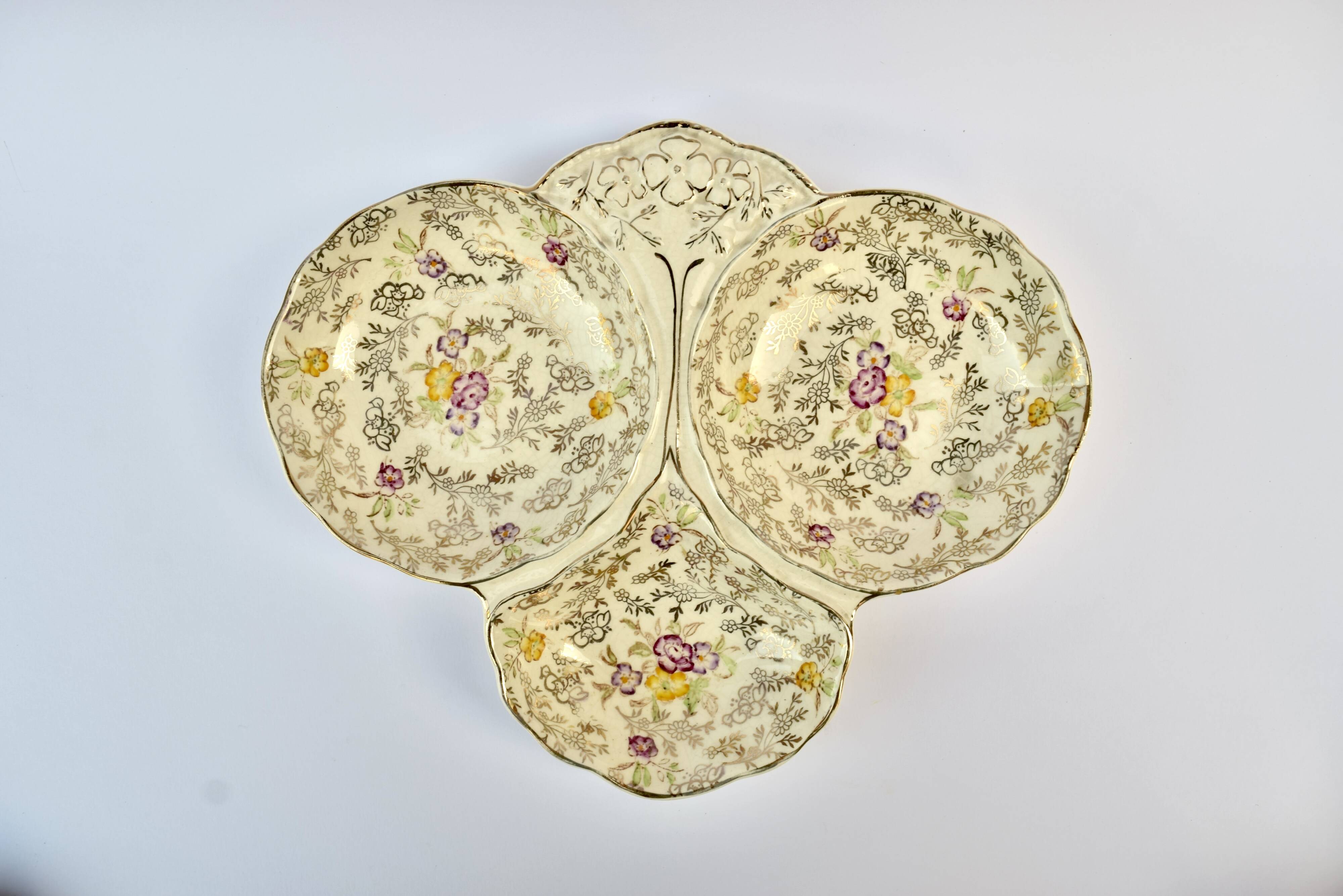 Vintage porcelain zakouski display James Kent Ltd - Longton - Made in England