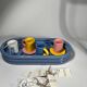 Axel Chay blue tray, cups and saucers