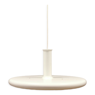 Award-winning UFO-style hanging lamp called Optima 6, designed by Danish architect Hans Due in 1975