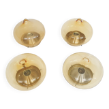 Set of four Dijkstra glass ceiling lights “Drop” The Netherlands, 1960's
