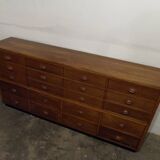 Armoire d'apothicaire vintage en chêne avec tiroirs