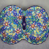 Beggar / servant in Longwy earthenware – floral decoration, 1950s