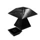 Space age black ceramic table lamp, Italy 1970s