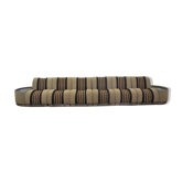 Modular striped armchairs with side tables, 1970s, set of 7