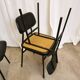 Lot de 4 chaises d'école vintage / Cuir noir / STOL Kamnik années 80 Yougoslavie