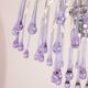 The Purple Crown, LArge Size Murano Chandelier Purple and Crystal Drops, 19