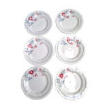 6 flat plates on St Amand earthenware