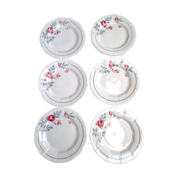 6 flat plates on St Amand earthenware