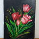 Tulip bouquet painting on canvas