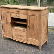 Renovated vintage Art Deco Parisian buffet in wood, 1940, 144cm.