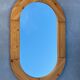 Miroir ovale Suédois en pin design Scandinave des années 80