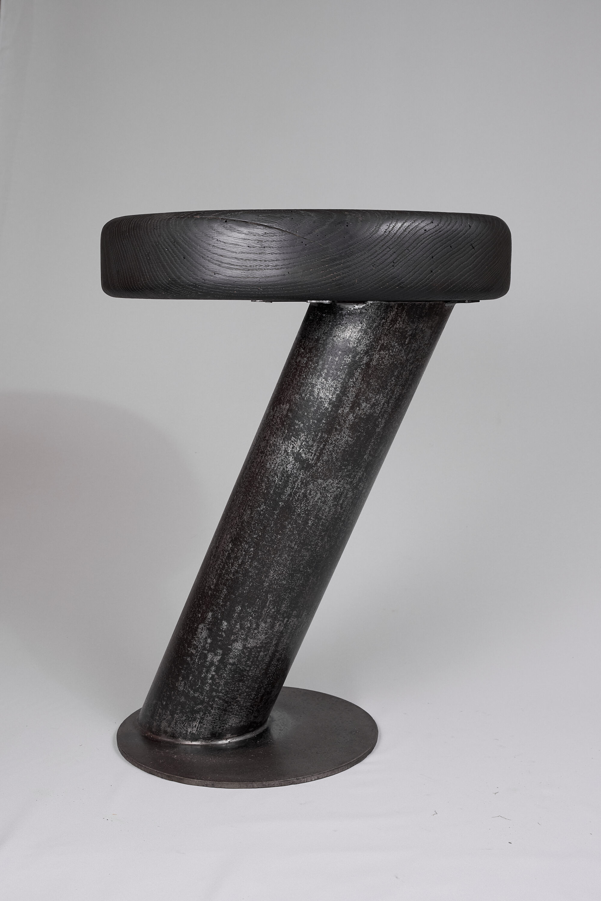 Solid wood sculptural side table, original contemporary design, logniture