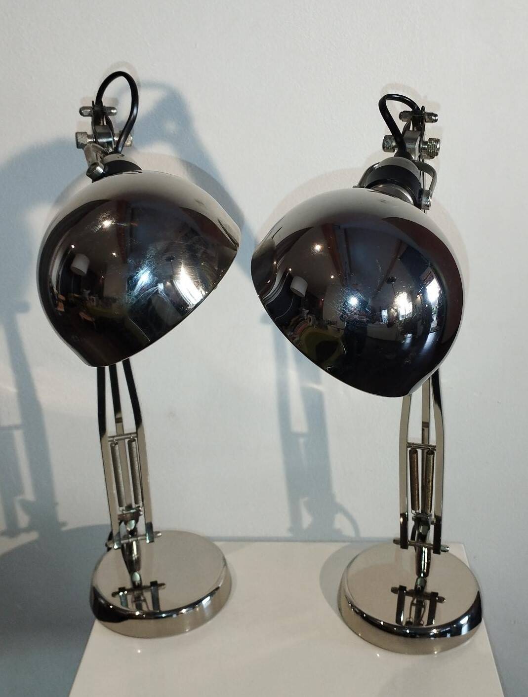 Pair of articulated lamps vintage 1980s industrial design