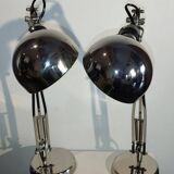 Pair of articulated lamps vintage 1980s industrial design