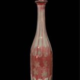 Old Baccarat crystal decanter with grape vine leaf decor