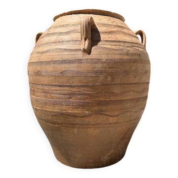 Ancient terracotta pottery jar from the 19th century.