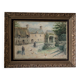 Oil on canvas "Village courtyard with chickens", signed.