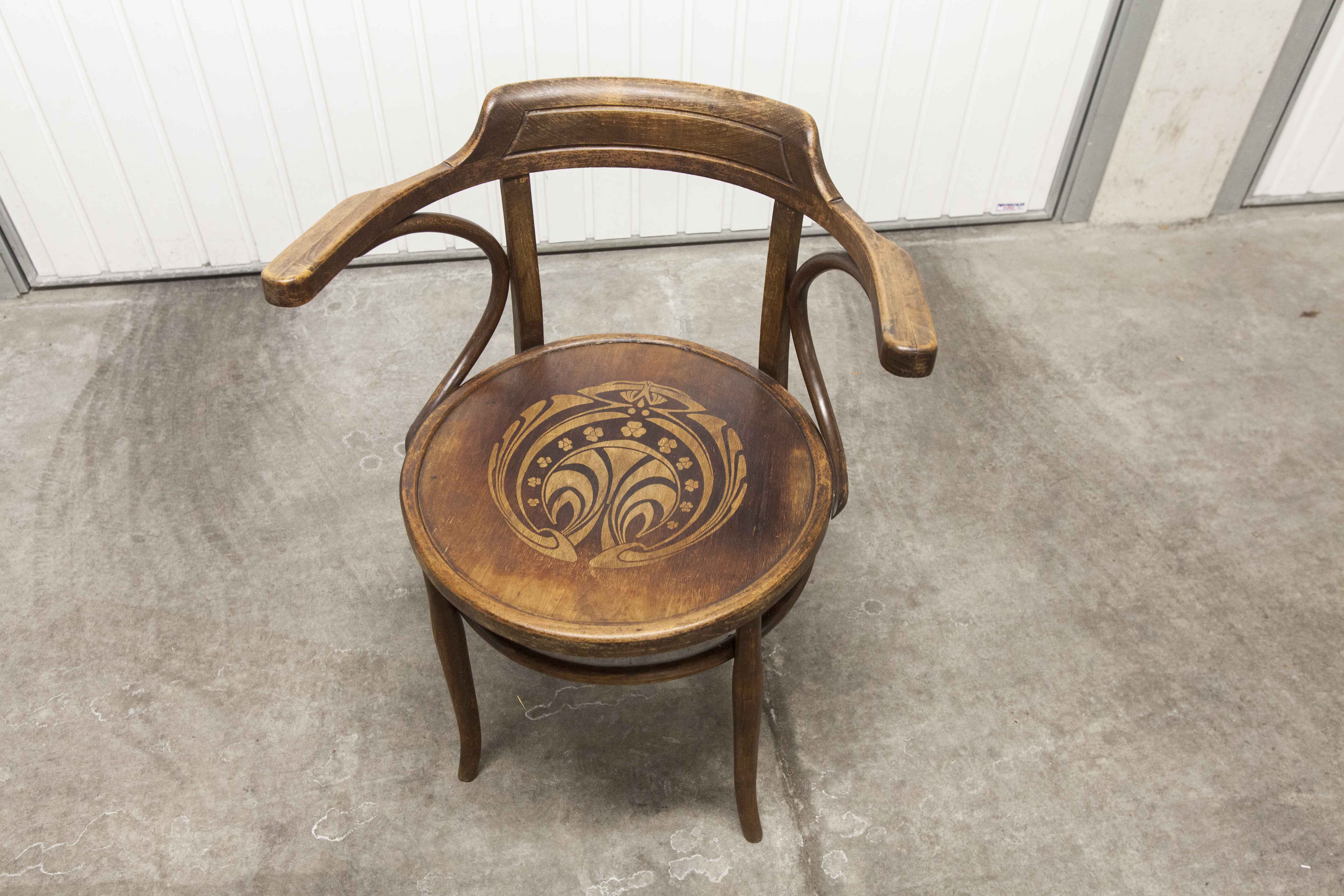 Office chair Baumann 1914 curved wood