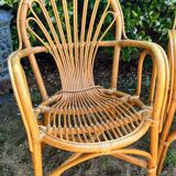 2 vintage rattan armchairs