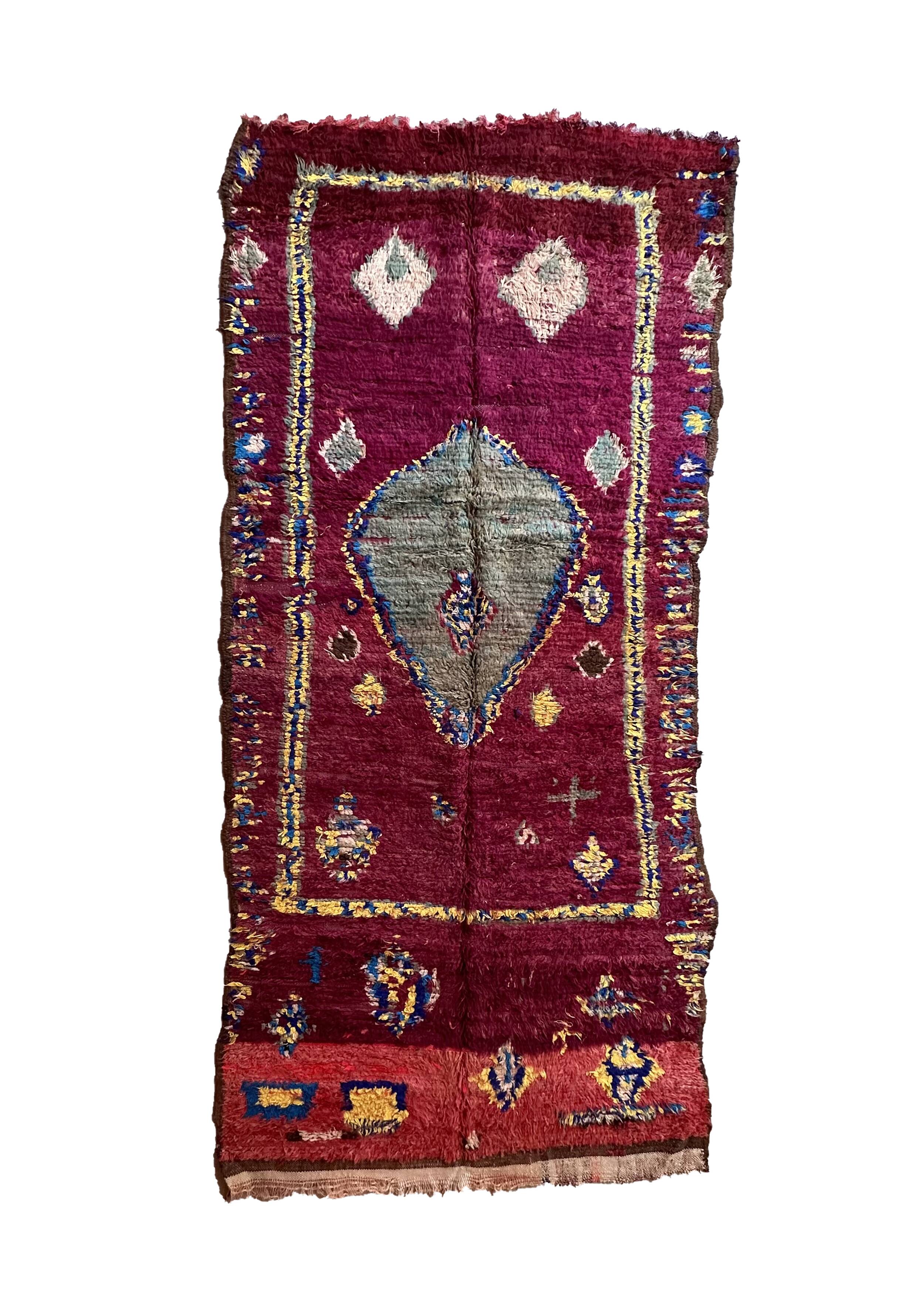 Boujad Purple Moroccan Rug - 341 x 145 cm