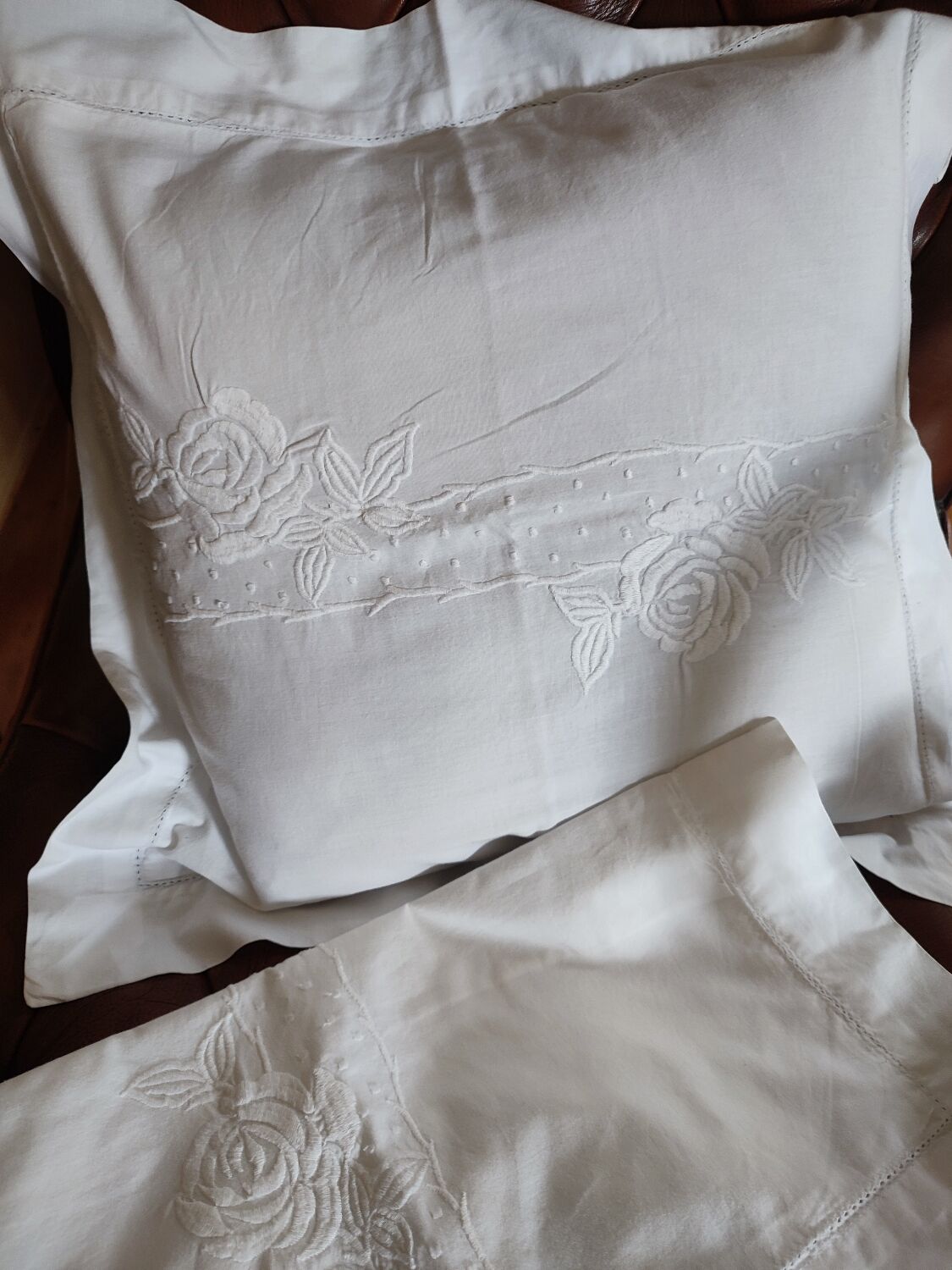 2 white embroidered cushion covers from Nimbus