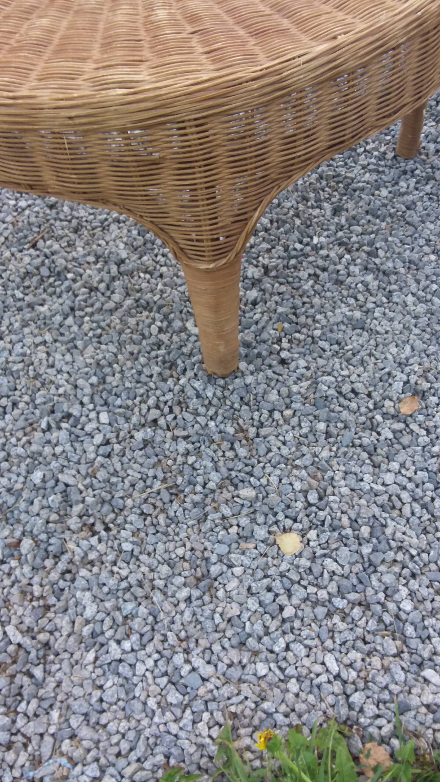 Rattan armchair and rattan coffee table from the 70s