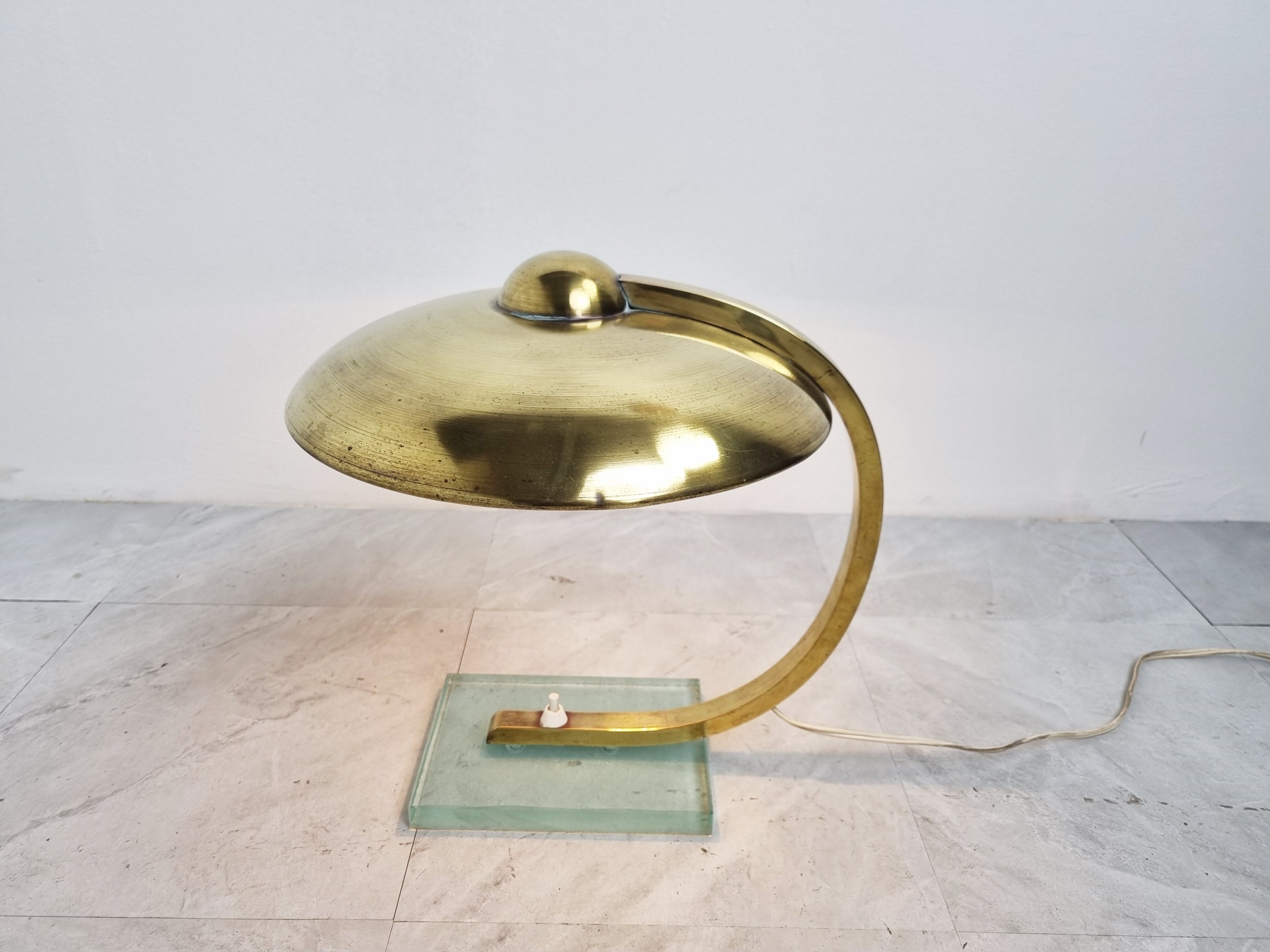 1930s art deco bauhaus brass desk lamp